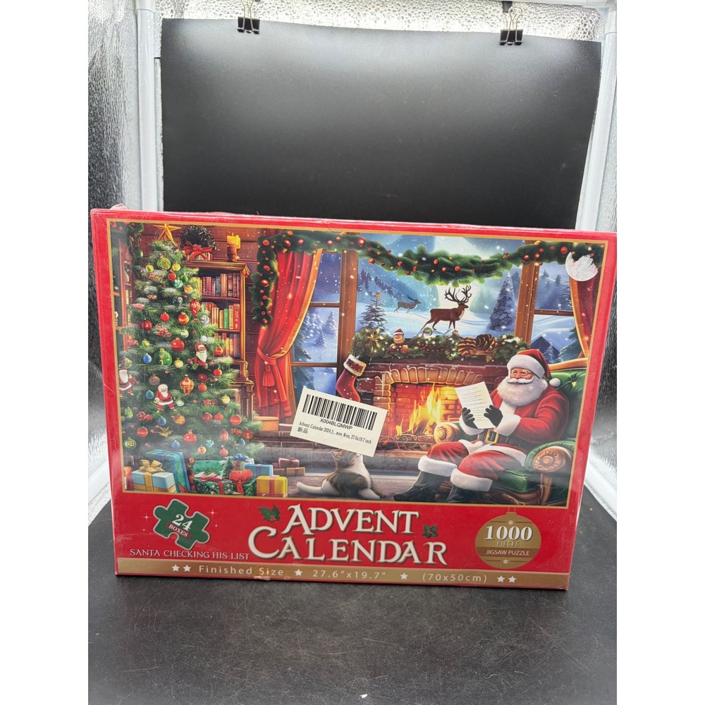Santa Checking His List 1000 Piece Christmas Advent Calendar Jigsaw Puzzle New